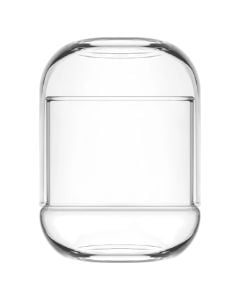 Duo food container, glass, transparent, 380 cc, Dia. 8 x H 11.8 cm
