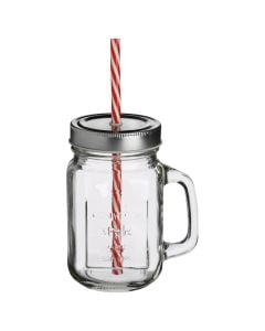 Glass jar with pipe, glass, transparent, 45 cc / Dia. 7.5  x  H. 13.5 cm