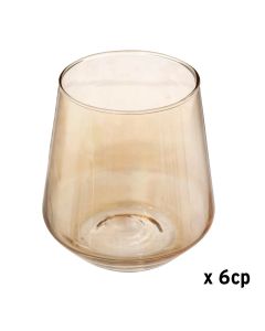 Glass of water (PK6), glass, light orange, 45 cc / Dia. 9.8  x  H. 10.7 cm