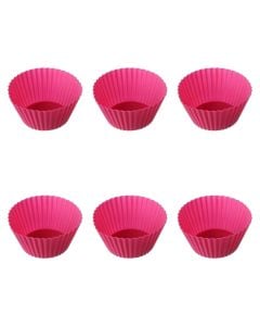 Cake form (PK6), silicone, red, Dia. 6.5  x  H. 3.4 cm