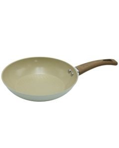 Induction pan with non-stick coating, aluminium/bakelite, white, Dia. 24 x  H. 7.5 cm