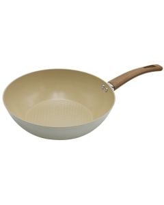 Induction deep frying pan with non-stick coating, aluminium/bakelite, white, Dia. 28 x  H. 10.6 cm