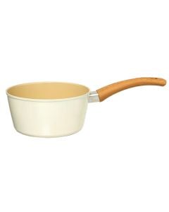 Induction deep frying pan with non-stick coating, aluminium/bakelite, white, Dia. 16 x  H. 7.8 cm