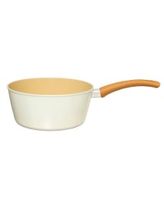 Induction deep frying pan with non-stick coating, aluminium/bakelite, white, Dia. 20 x  H. 8.5 cm