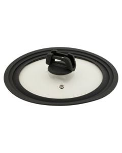 Lid for pot, tempered glass, transparent, Dia. 27.5  x  H. 6.6 cm