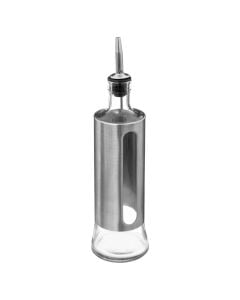 Bottle of oil/vinegar, stainless steel steel/glass, silver/transparent, Dia. 7.3  x  H. 30 cm