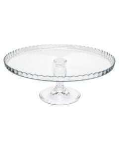 Cake stand, glass, transparent, Dia. 32  x  H. 12 cm