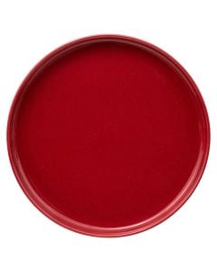 Dessert plate, ceramic, red, Dia. 20  x  H. 2.3 cm