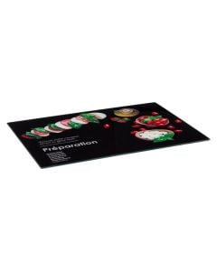 Cutting board, tempered glass, black, 40 x 30 x H. 22cm
