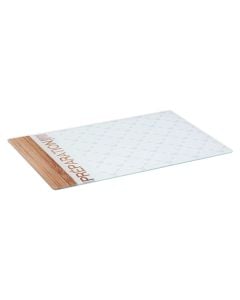 Cutting board, glass, white, 30 x 20 x  H. 0.4 cm