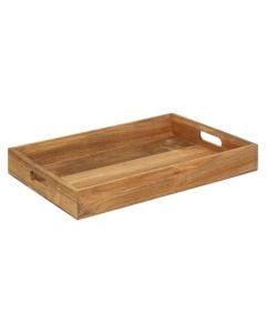 Serving tray, wood, coffee, 42 x 29.5 x  H. 5.5 cm