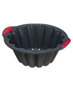 Cake form, silicone, grey, 25.2 x 22.8 x  H. 10.4 cm