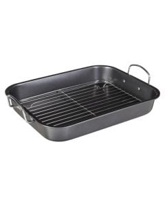 Baking pan, steel, grey, 43 x 39.1 x  H. 8.3 cm