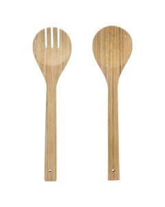 Set of cooking spoons and forks, bamboo, natural, 7.5 x 30 x  H. 1.3 cm