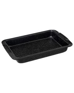 Baking pan with non-stick coating, metallic, black, 39.5 x 25.5 x  H. 5 cm