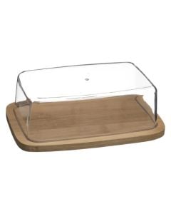 Butter preservative/preservative, bamboo, natural/transparent, 19.3 x 12.5 x  H. 7 cm