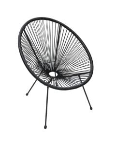 Chair, metal/PE rattan, anthracite, W85xL70xH85 cm