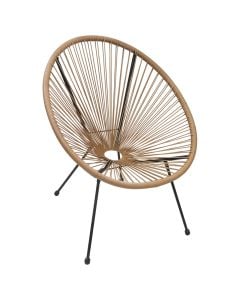 Chair, metal/PE rattan, beige, W85xL70xH85 cm