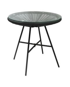 Round table with tempered glass, metal, atrazite, Dia.50xH50 cm