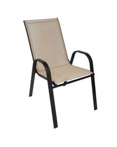 Armchair, metal/textile, beige, 54x76xH92 cm