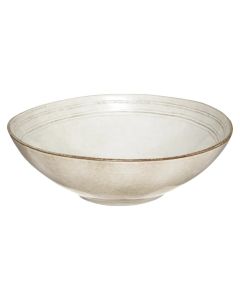 Flower Gray salad bowl, sandstone, white with shades, Dia.24x4.5 cm