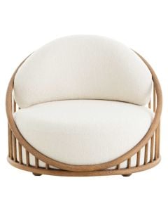 Teke sofa, rattan, natural color, white sole, D97xH80 cm