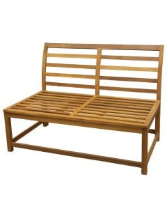 Amber two-seater bench, tropical Acacia wood, natural color, 1250x850x900 mm