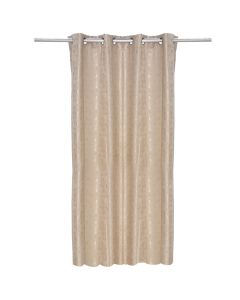 Full curtain with rings, 100% polyester, jacquard, beige, 140x260 cm