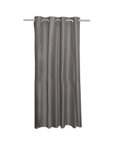 Blackout curtain with rings, 100% polyester, dark grey, 140x260 cm