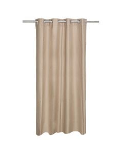 Blackout curtain with rings, 100% polyester, beige, 140x260 cm