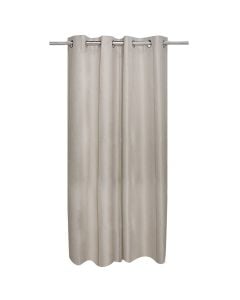 Blackout curtain with rings, 100% polyester, light grey, 140x260 cm