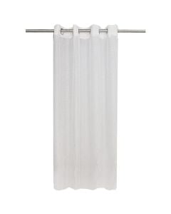 Net curtain with rings , 100% polyester, white, 140x260 cm
