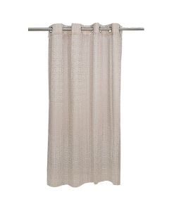 Net curtain with rings , 100% polyester, light brown, 140x260 cm