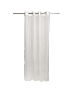 Net curtain with rings , 100% polyester, cream, 140x260 cm