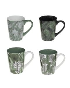 Cup Jungle, ceramic, white/green, 30 cl / Dia. 8.3 x H. 10.1 cm