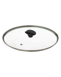 Lid for pot, tempered glass/bakelite, transparent, Dia. 30 x H. 5 cm