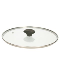 Lid for pot, tempered glass/bakelite, transparent, Dia. 28 x H. 5 cm