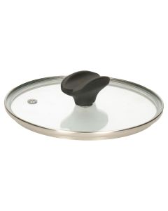 Lid for pot, tempered glass/bakelite, transparent, Dia. 20 x H. 6.2 cm