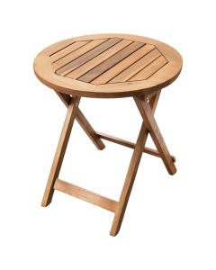 Folding table, tropical Acacia wood, natural color, D450x400 mm