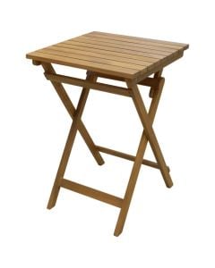 Folding table, tropical Acacia wood, natural color, 50x50xH72 cm