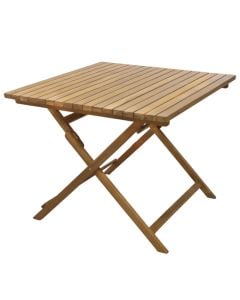 Folding table, tropical Acacia wood, natural color, 90x90xH74 cm
