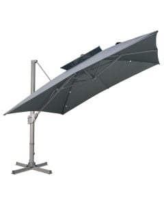 Side canopy with canopy, metal/polyester, atracite color, 3x3 m, 360 degree rotation, base 4x0.5m2