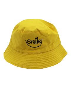 Summer hat with emoji, cotton, white color smile, universal size