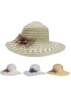 Beach hat for women, polyester, white color