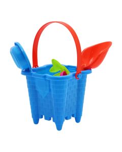 Children's beach toys, buckets + various shovels