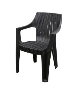 Tiger armchair, plastic, anthracite, 59x58.5xH82 cm