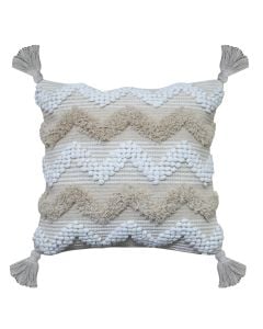 Decorative pillow, 100% cotton, natural/white, 50x50 cm