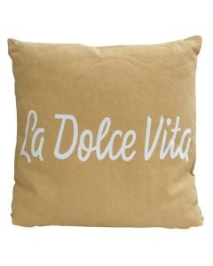 Decorative pillow, 90% jute & 10% cotton, beige, 50x50 cm