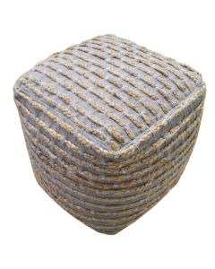 Puffe, 60% cotton & 40% jute, grey/brown, 40x40x40 cm