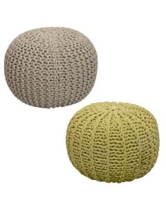 Puffe, 100% cotton, cream, 40x40x40 cm